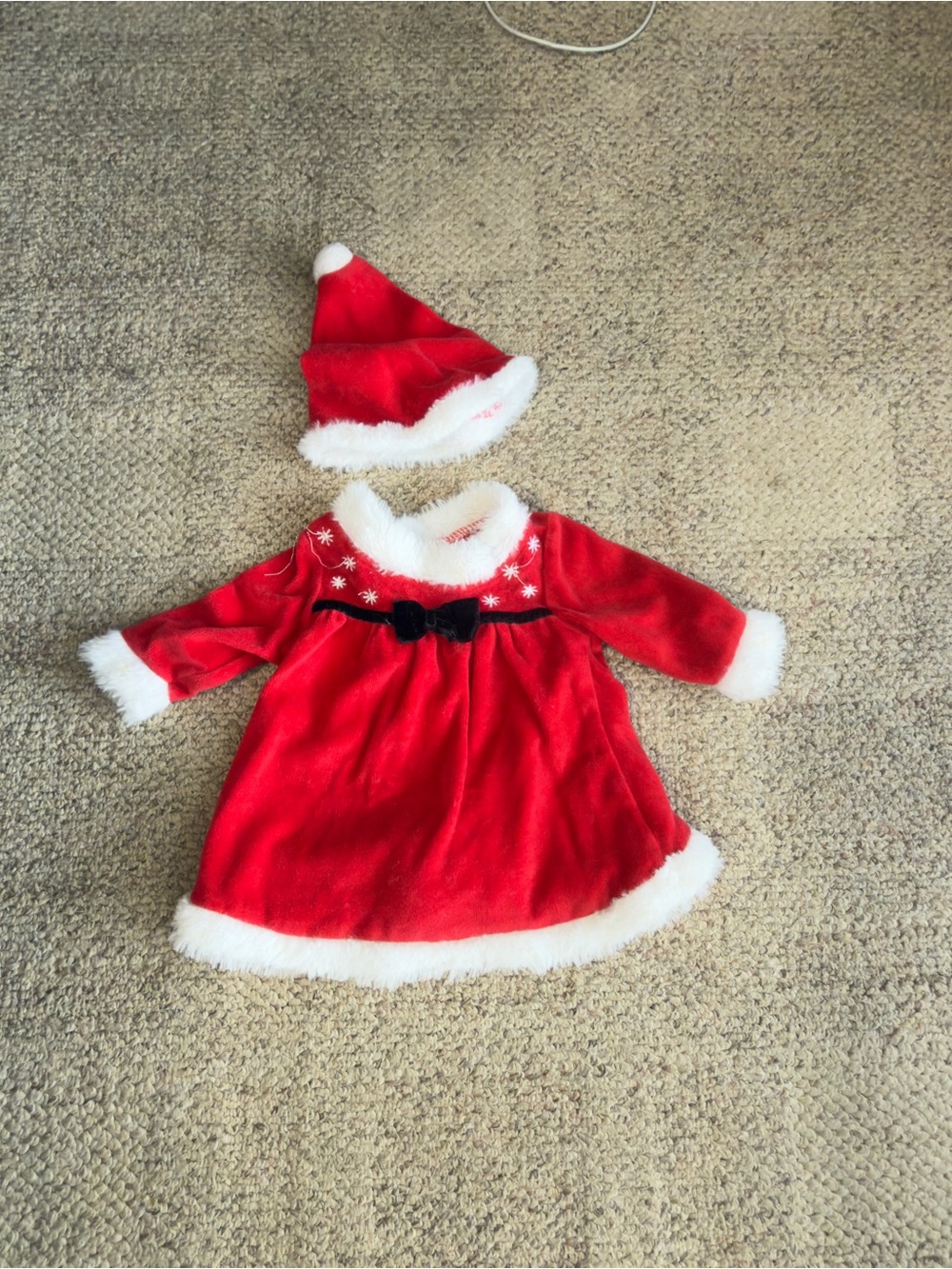 Bon Bebe Red and White Holiday Dress with Hat